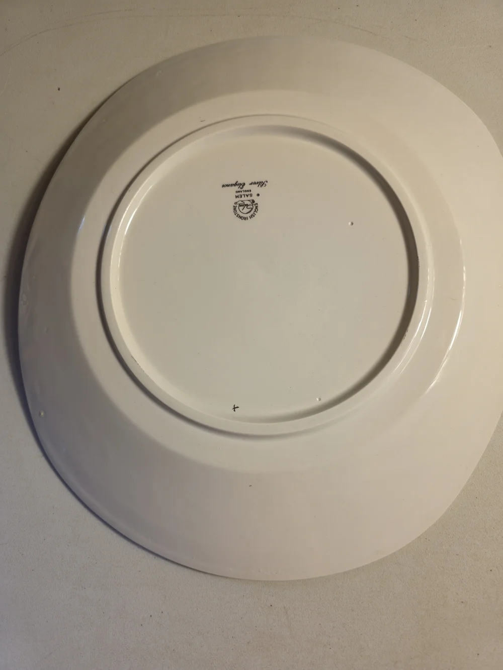 Ceramic White Serving Bowl with Gold Trim